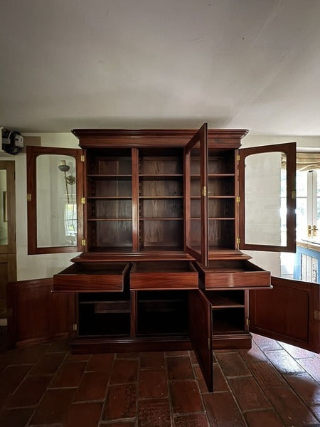 Large vintage victorian style glazed bookcase display cabinet cupboard dresser – A rare vintage treasure