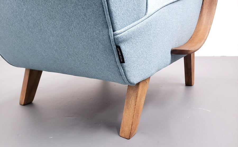 One left   1930 jindrich halabala bentwood armchair in light blue – A rare vintage treasure