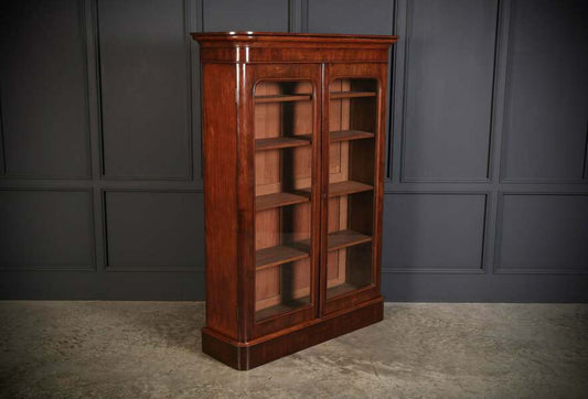Large antique 19th century mahogany glazed cabinet – A rare vintage treasure
