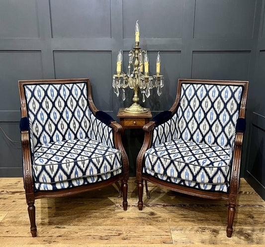 A pair of vintage french louis xvi armchairs – A rare vintage treasure